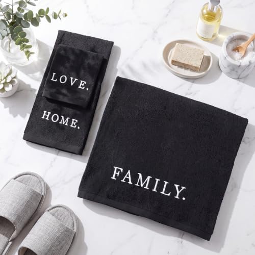 Hahafelt Decorative Bathroom Towel Set, Black