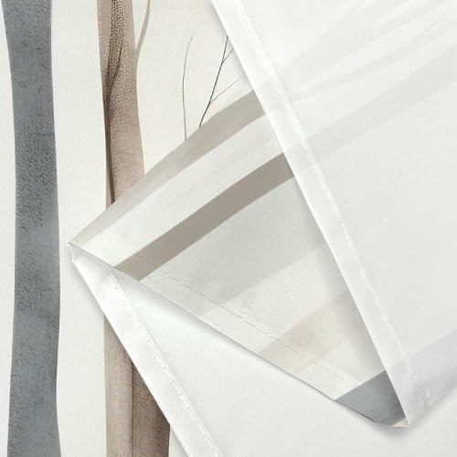 Birch Forest Abstract Shower Curtain Farmhouse Bathroom Decor 72X75 Inch