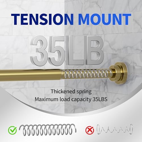 Mcrbeay Shower Curtain Rod, 1" Diameter Heavy Duty Tension Shower Rod