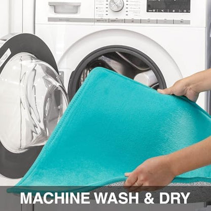 Memory Foam Bath Mat Non Slip Absorbent Super Cozy Velvet Bathroom Rug Carpet (22 inches X 36 inches, Teal)