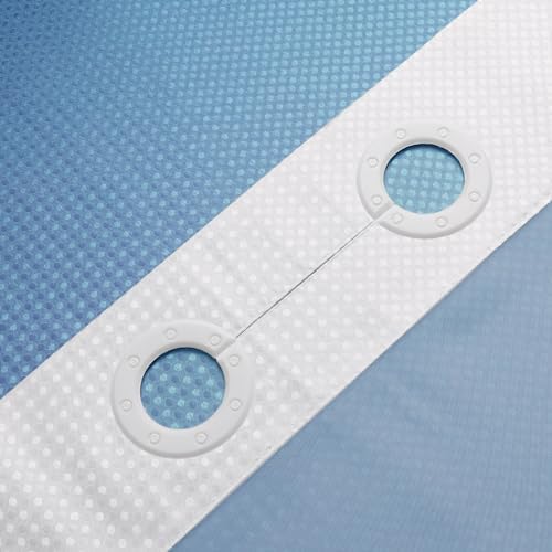 Gibelle No Hook Cloth Ombre Blue Shower Curtain with Liner, 72x74