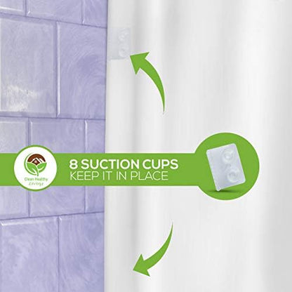 Clean Healthy Living Heavy-Duty PEVA Shower Liner, White, 70 x 72 in