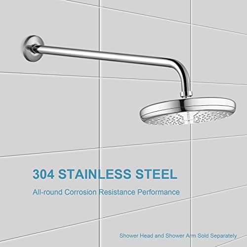 OFFO Shower Arm with Flange, 24 in Wall Mount Replacement Angle Shower Head Arm Wall-Mounted For Fixed Shower Head & Handheld Showerhead, Chrome