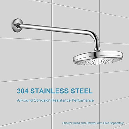 OFFO Shower Arm with Flange, 24 in Wall Mount Replacement Angle Shower Head Arm Wall-Mounted For Fixed Shower Head & Handheld Showerhead, Chrome