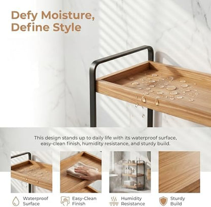 LEMIKKLE Bathroom Counter Organizer with Basket, Bathroom Organizers and Storage,Skincare Organizers for Vanity,Storage Organizers for Bathroom, Kitchen, Dresser (3-Layer)