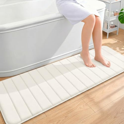 OLANLY Memory Foam Long Bathroom Rugs Runner 59x20, Super Soft Absorbent