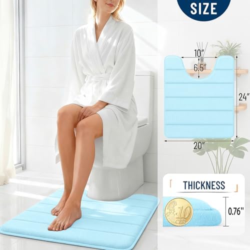 OLANLY Memory Foam Toilet Rugs U Shaped 24x20, Super Soft and Absorbent