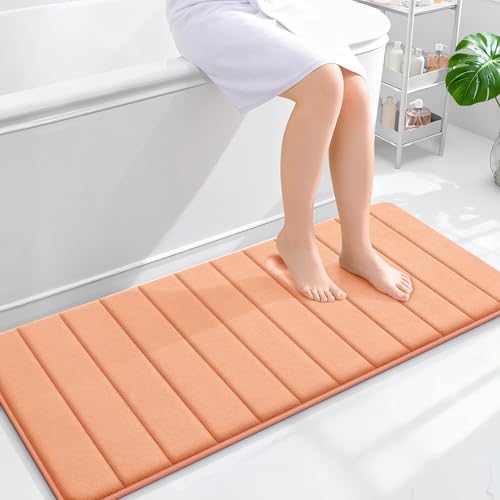 OLANLY Memory Foam Long Bathroom Rugs Runner 47x20, Super Soft Absorbent
