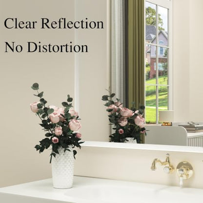White Framed Bathroom Mirror 20x24, White Vanity Mirrors for Wall