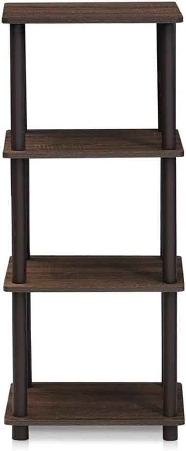 FURINNO Turn-N-Tube Shelf, 3 Space, Walnut/Brown