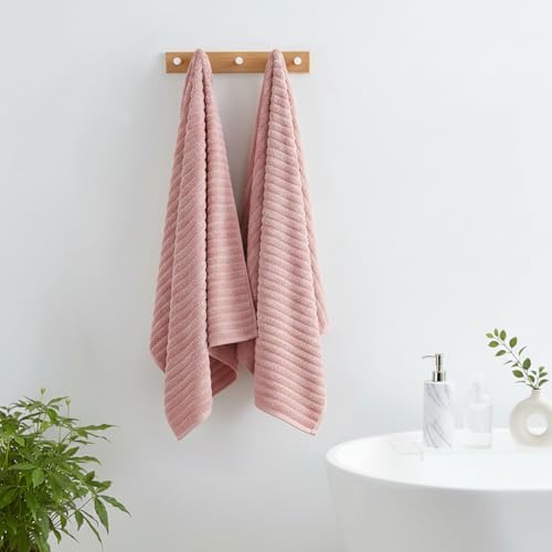 2 Piece Bath Sheets, 40"x80" Microfiber Bath Towels, Pink