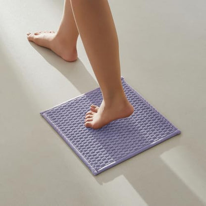 TYUU Small Bathroom Rugs, Non Slip Washable Bath Rugs Super Absorbent Bathroom Rug Thin Quick Dry Low Pile Bath Mats, Lavender 12"x12"