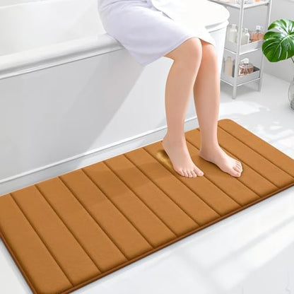 OLANLY Memory Foam Long Bathroom Rugs Runner 47x20, Super Soft Absorbent