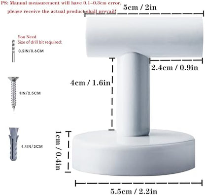 4 Pack Towel Hooks Bathroom Wall Hook Holder Stainless Steel Coat Robe Clothes Hook for Bath Kitchen Hotel Garage（White）