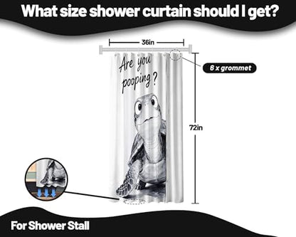 Small Stall Shower Curtain Rv Sea Turtle Kids, 36 x 72 Inchs