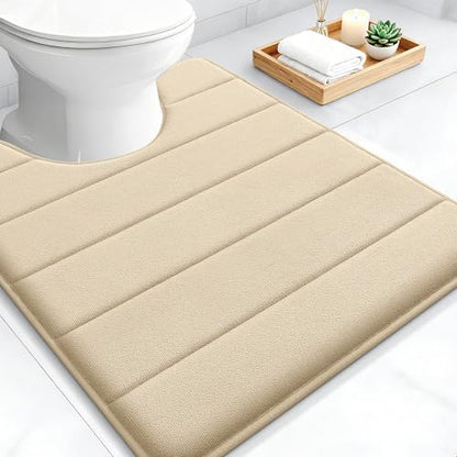 OLANLY Memory Foam Toilet Rugs U Shaped 24x20, Super Soft and Absorbent