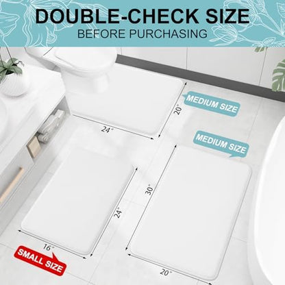 Smiry Memory Foam Bath Mat 40x32, Extra Soft and Absorbent Bathroom Rugs