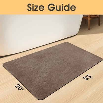 ACCUMTEK Non Slip Bath Mat, Thin Bathroom Rugs Fit Under Door, Quick Dry Bath Mats, Machine Washable Bath Rugs for Bathroom, Bathtub & Kitchen, Bathtub & Kitchen, Brown/Marble/32 x20