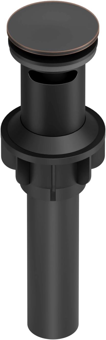 Bathroom Faucet Oil Rubbed Bronze, Bathfinesse Faucet for Bathroom Sink 1 Hole One Handle Deck Mount Veseel Sink Bowl with Pop-up Drain Stopper and Supply Hoses