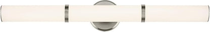 Kichler Rosh 32" LED Large Bath Bar with White Glass in Brushed Nickel, Modern Minimalist, for Vanity, Fireplace, Buffet, Hallway, Vanity Mirror, (32" W x 5" H), 55189NILED