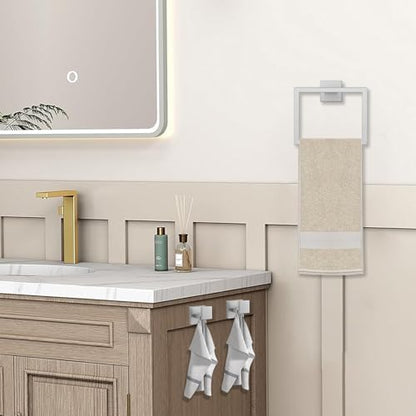 JOPOFI 5 Piece Towel Bar Set - 15.7 Inch Bath Towel Holder - Brushed Nickel