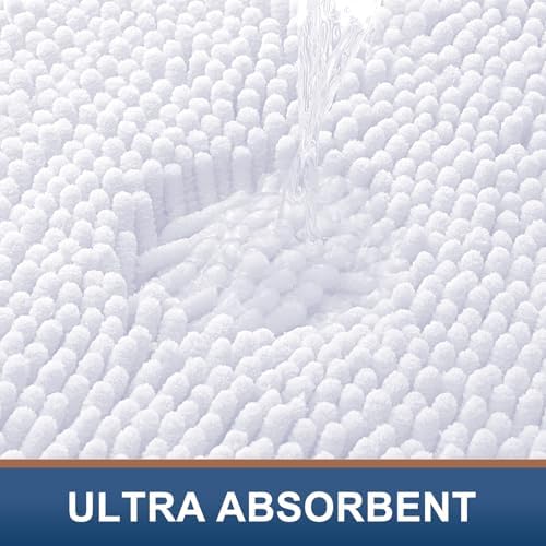 Smiry Bathroom Rugs 120X36, Luxury Chenille Extra Soft Absorbent Bath Mat