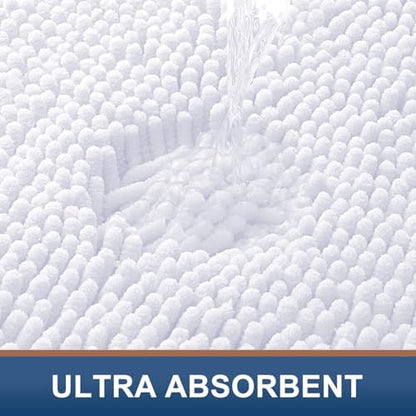 Smiry Bathroom Rugs 44X24, Luxury Chenille Extra Soft Absorbent Bath Mat