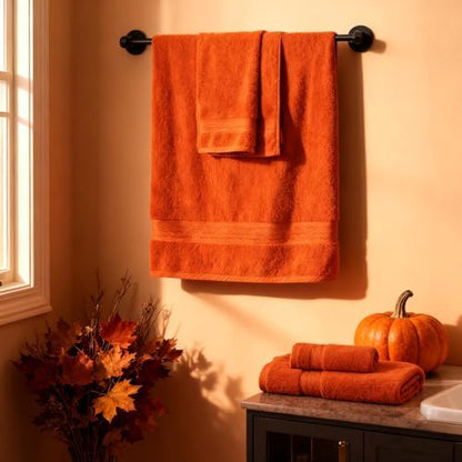 COZYART Luxury Bath Towel Set 6 Pcs, Burnt Orange 100% Turkish Cotton