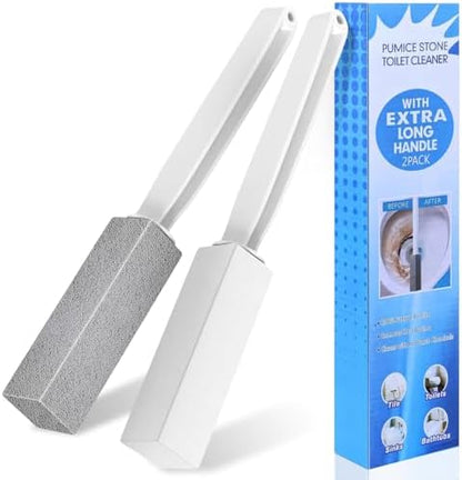 Laiyeoy Toilet Bowl Cleaner Pumice Stone, Extra Long Handle,2Pack
