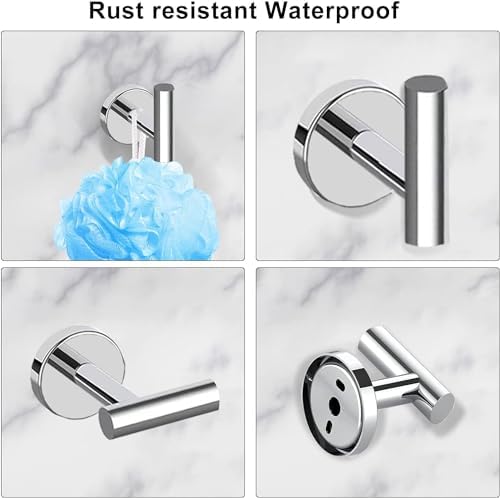 Newfun 10 Pieces Polished Chrome Bathroom Hardware Set 24 Inch