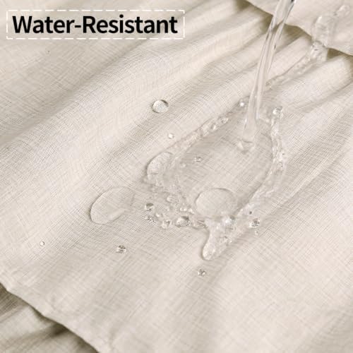 Khaki Ruffle Shower Curtain Farmhouse Rustic Fabric Cloth Shower Curtains