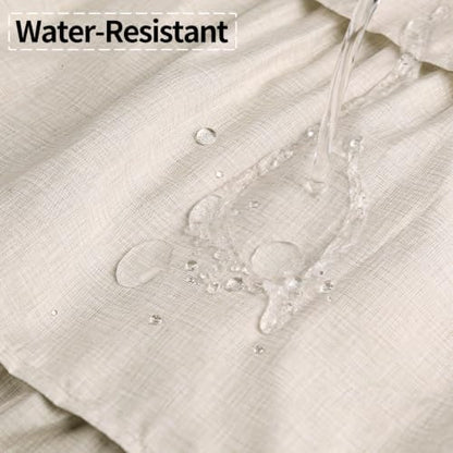 Khaki Ruffle Shower Curtain Farmhouse Rustic Fabric Cloth Shower Curtains