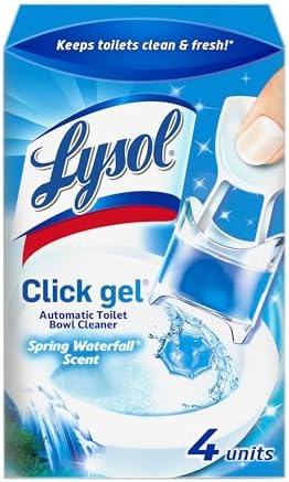 Lysol Click Gel Automatic Toilet Bowl Cleaner, Gel Toilet Bowl Cleaner, for Cleaning and Refreshing, Ocean Fresh, 6 Applicators per Pack