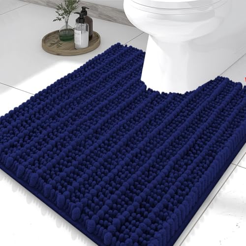 Smiry Bathroom Toilet Rugs U Shaped 24X20, Chenille Bath mats for Toilet