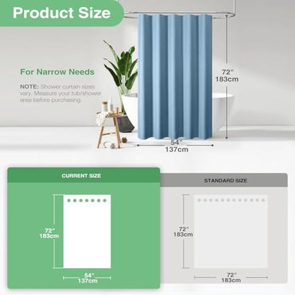 Dynamene Stall Waffle Shower Curtain 256 GSM Heavy 54"x72" Moonlight Blue
