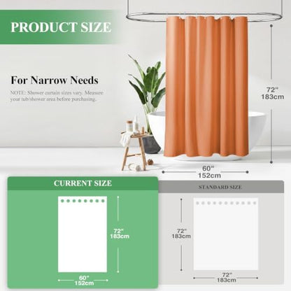 Dynamene Stall Waffle Shower Curtain 256GSM Heavy Fabric 60x72 Burnt Orange
