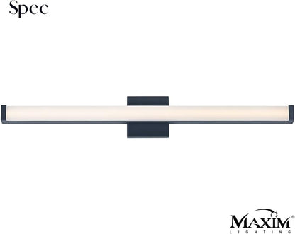 Maxim Lighting Spec 36" Bath Vanity Light | Black Aluminum Finish | Pmma Acrylic Shade | Contemporary Indoor Light Fixture | Ideal for Bathrooms & Powder Rooms | ADA Compliant Wet Rated | 52006BK