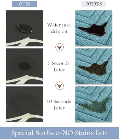 MontVoo Bath Mat-Bath Mat Rug Non Slip Super Absorbent Stain Resistant Quick Dry Thin Bathroom Rug-Bath Mats for Bathroom Floor Bathtub Vanity-Bathmat Bath Rug Easy Care-17"x35",Black