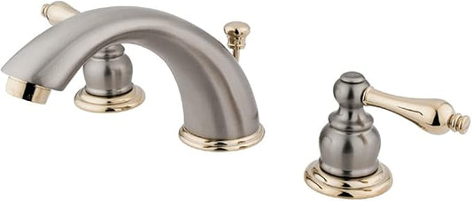 Kingston Brass KB979AL Victorian Widespread Bathroom Faucet, Brushed Nickel/Polished Brass