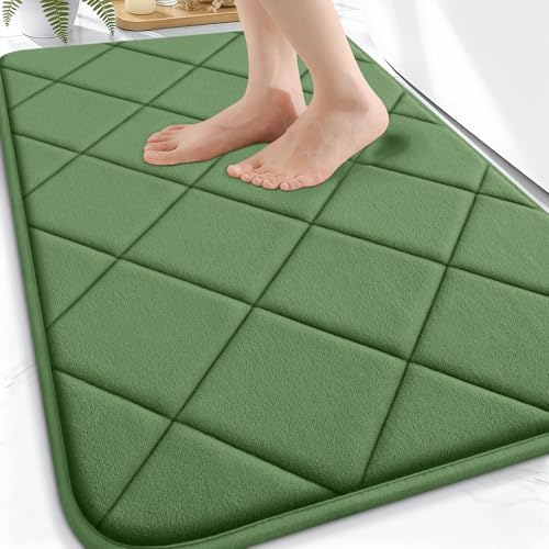 OLANLY Memory Foam Bath Mat 30x20, Ultra Soft and Absorbent Bathroom Rugs