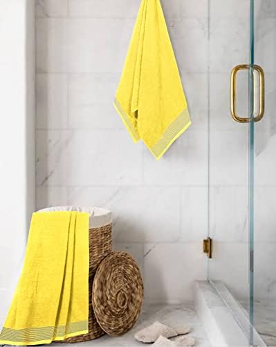 BELIZZI HOME Ultra Soft 2 Pack Oversized Cotton Bath Towels, 28x55 inches, Yellow