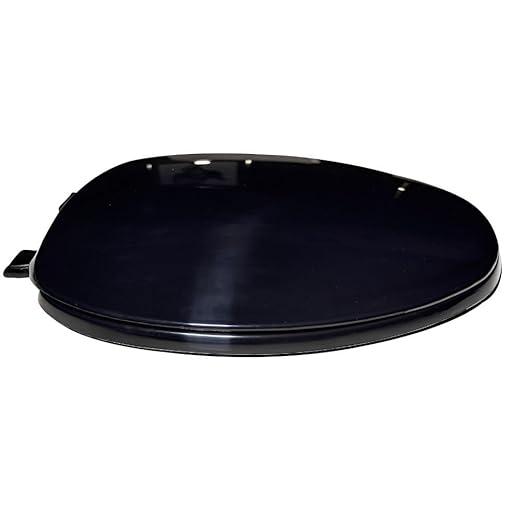 Centoco DS620-407 Elongated Plastic Toilet Seat, Open Front with Cover, Heavy Duty Hinge, Regular Duty Residential or Light Weight Commercial Use, Black