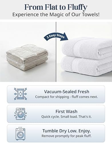 LANE LINEN Bath Towel Set 100% Cotton 16 Piece Soft Absorbent - White