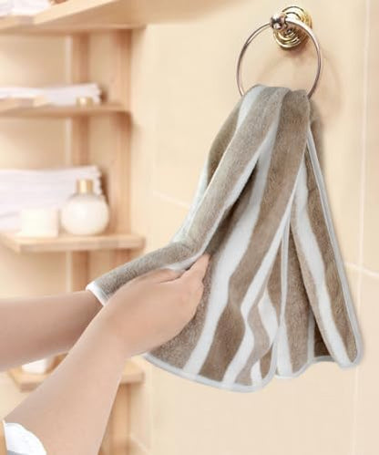 KinHwa Microfiber Hand Towels for Bathroom Soft and Absorbent Face Towels Brown Bathroom Hand Towels for SPA Hair Bath 16inchx30inch 2 Pack