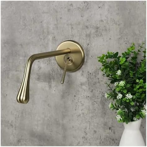 Wall-Mounted Rose Gold Faucet Hot & Cold Sink Mixer Tap Brushed Gold Waterfall Bathroom Faucet Luxury Modern Design for Kitchen & Bathroom