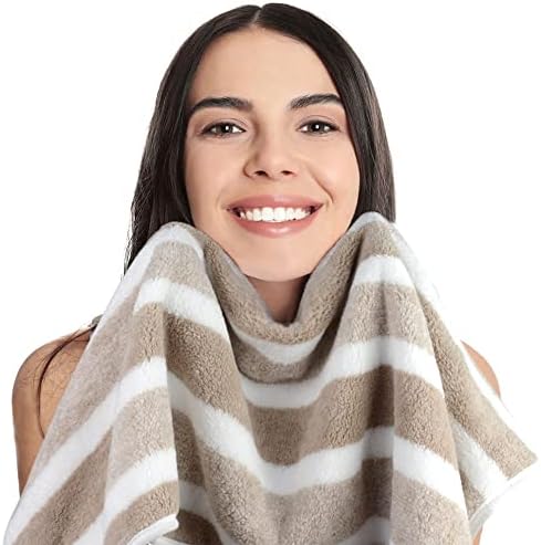 KinHwa Microfiber Hand Towels for Bathroom Soft and Absorbent Face Towels Brown Bathroom Hand Towels for SPA Hair Bath 30inchx16inch 4 Pack