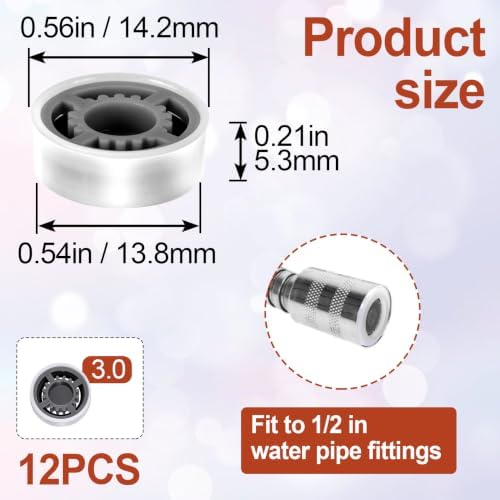 12Pcs Shower Flow Restrictor, Grey Water Flow Reducer Control Value