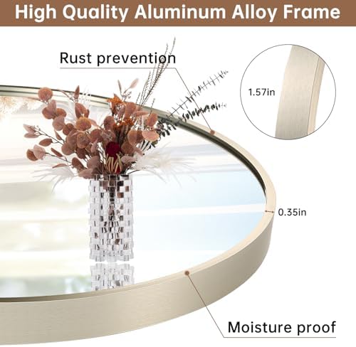 Brushed Nickel Mirror, 22"x30" Oval Bathroom Mirror, Oval Mirror