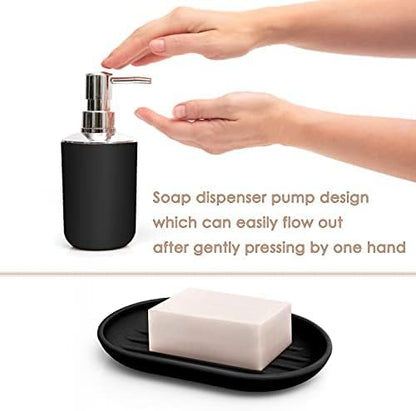 Moss & Stone 6-Piece Black Bathroom Accessories Set, Soap Dispenser