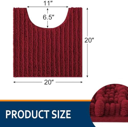 Smiry Bathroom Toilet Rugs U Shaped 20X20, Chenille Bath mats for Toilet